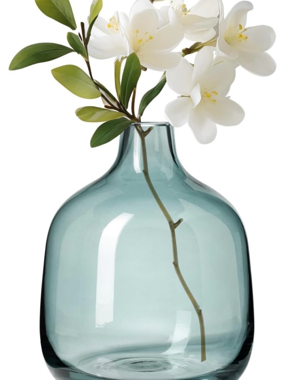 Torre & Tagus Belle 5.25h” glass bud vase - blue - hand blown brand new
